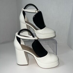DREAM PAIRS Women's Chunky Platform High Heels Closed Toe Block Ankle Strap SZ 8